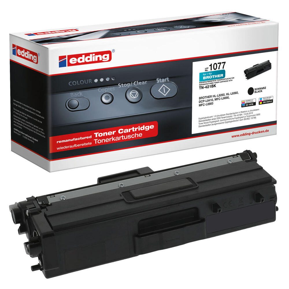 edding Toner EDD-1077 schwarz kompatibel zu brother TN-421BK