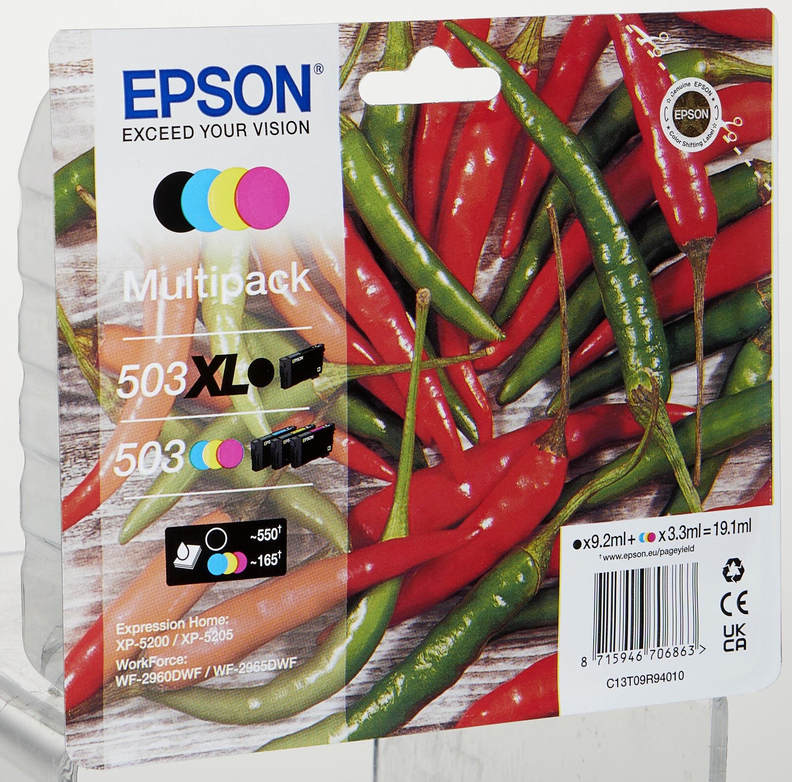 Epson Original Druckerpatronen 503/503XL T09R94 Multipack schwarz cyan magenta gelb