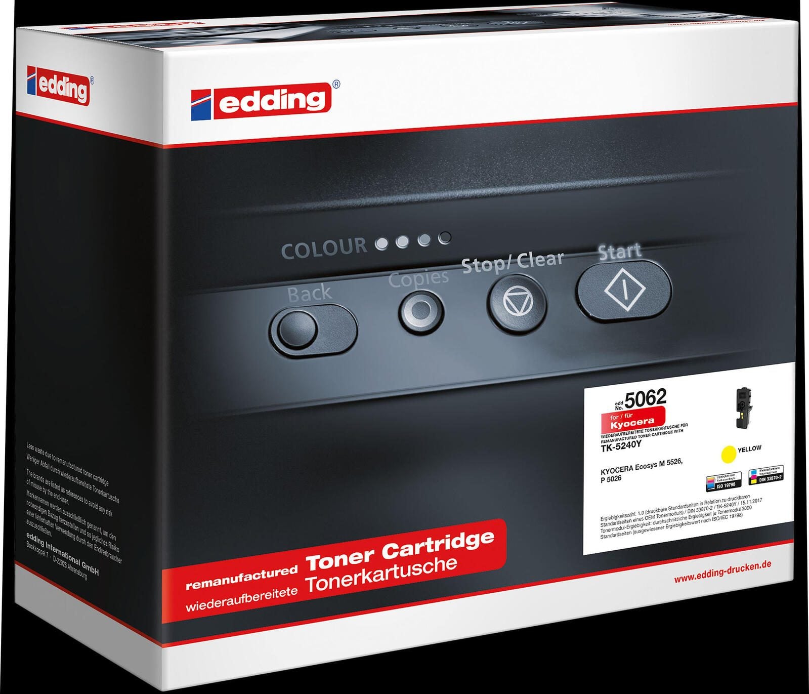 edding Toner EDD-5062 gelb kompatibel zu KYOCERA TK-5240Y