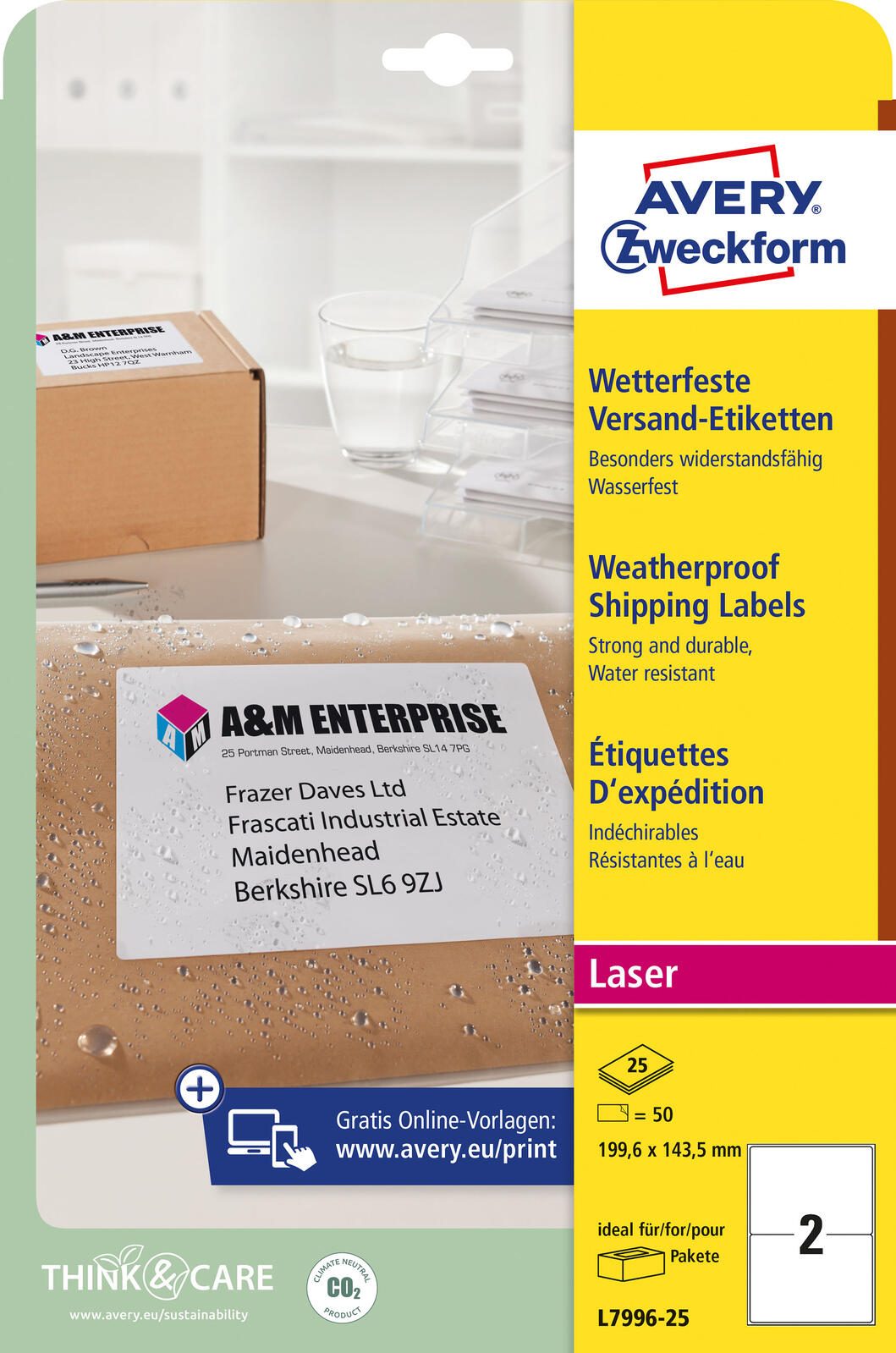 AVERY Zweckform Folien-Versandetiketten 199,6 x 289,1 mm