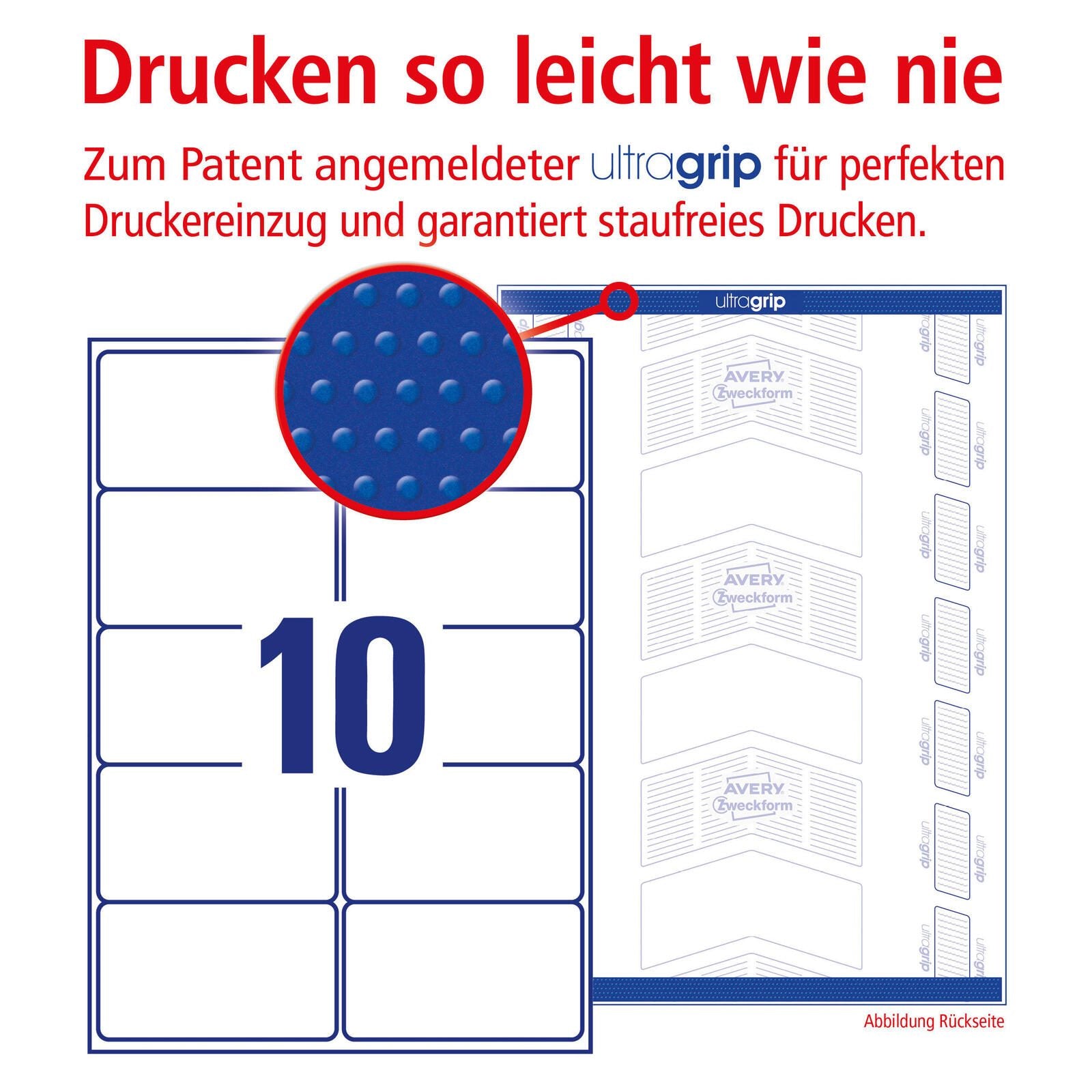 AVERY Zweckform Adressetiketten L7173-100 weiß 99,1 x 57,0 mm