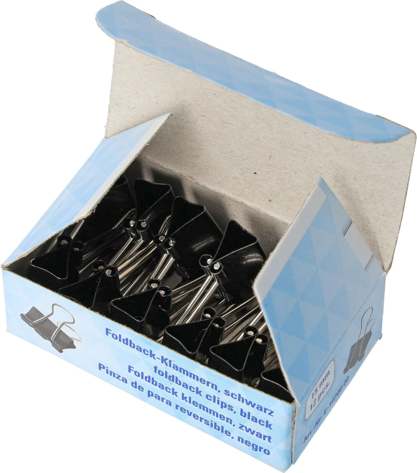 WESTCOTT Foldbackklammern schwarz 1.5 cm