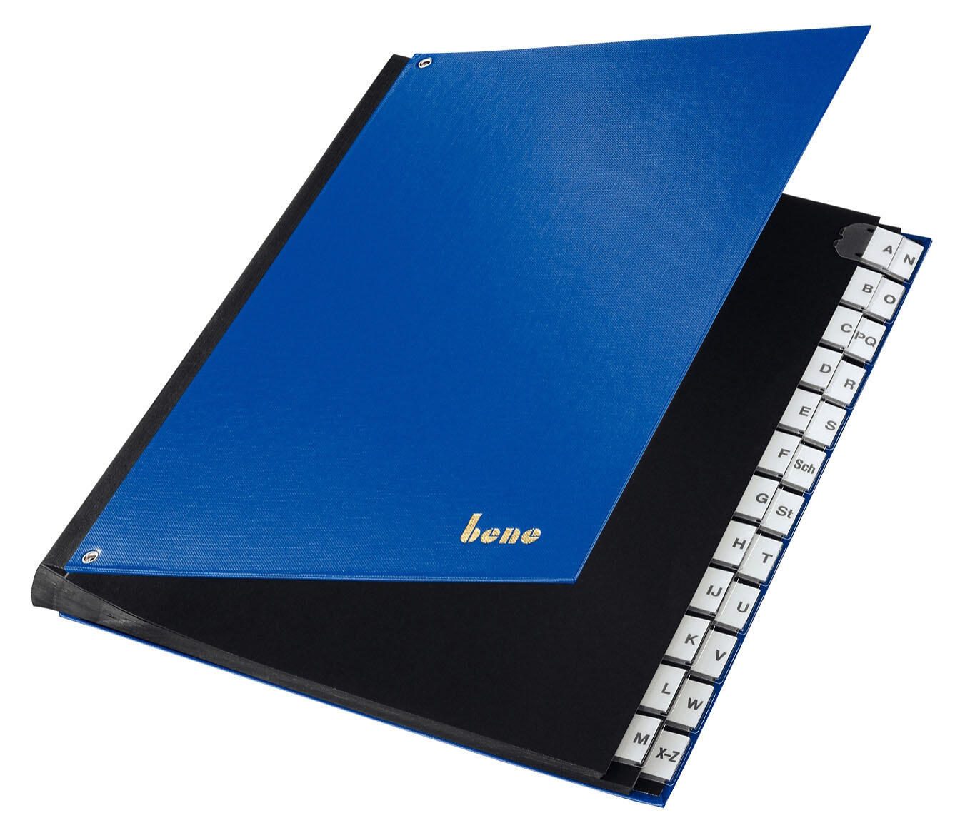 bene Pultordner DIN A4 24 Taben blau