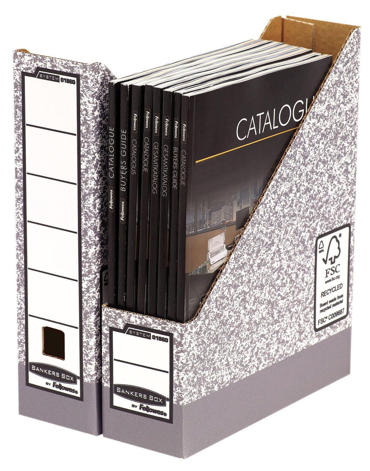 Bankers Box Archiv-Stehsammler Wellpappe grau , DIN A4