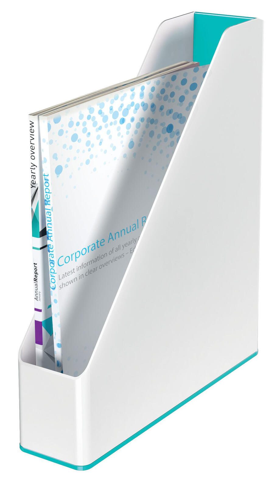 LEITZ Stehsammler Polystyrol perlweiß/eisblau , DIN A4