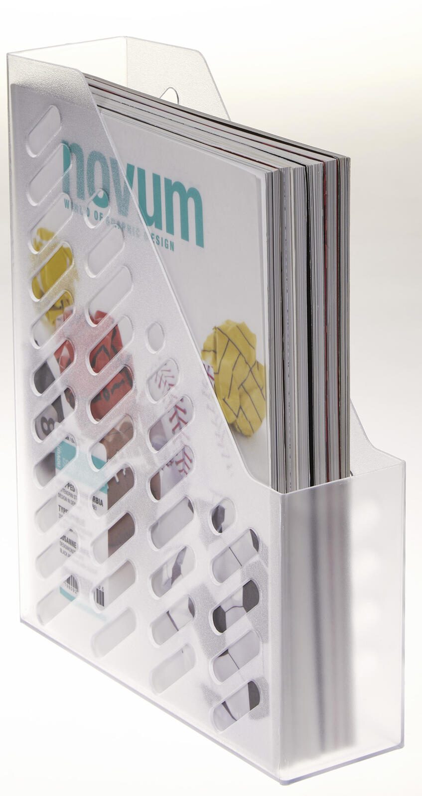 Stehsammler Polystyrol weiß-transparent , DIN C4
