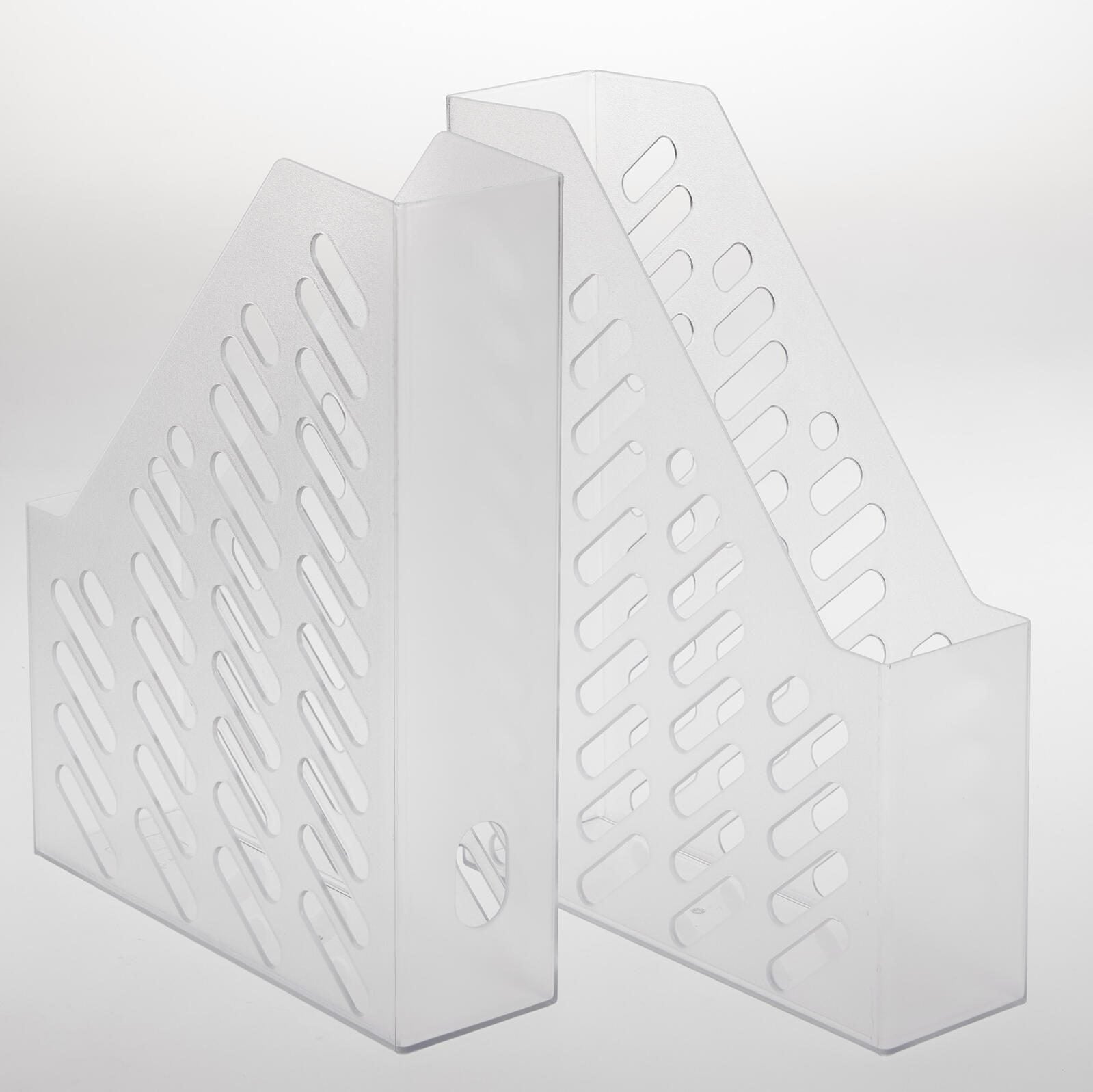 Stehsammler Polystyrol weiß-transparent , DIN C4