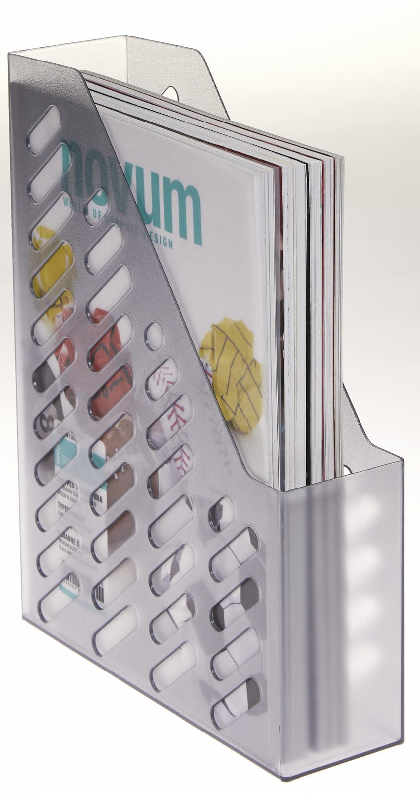 Stehsammler Polystyrol grau-transparent , DIN C4