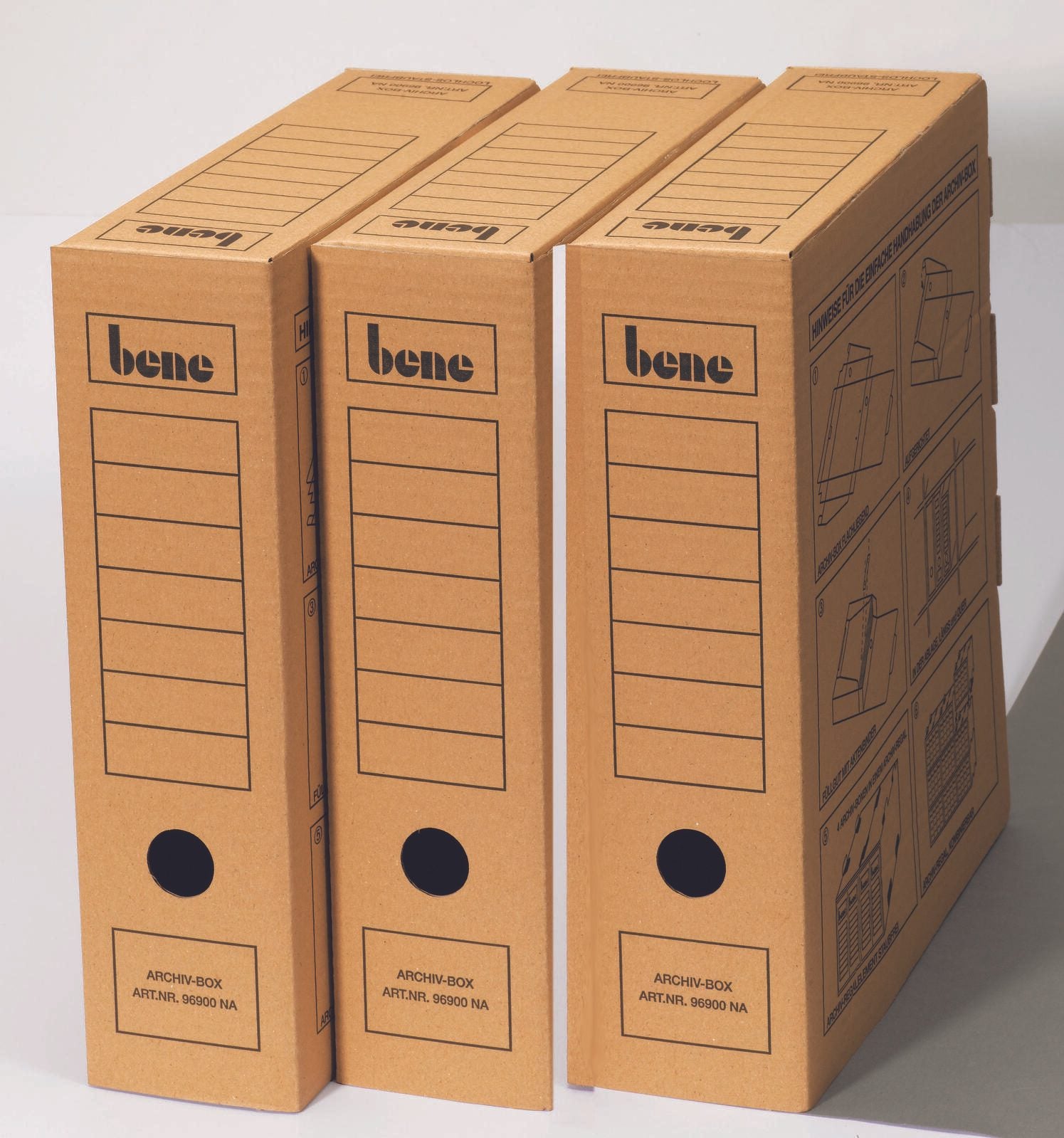bene Archivboxen für Ordner 8,0 x 29,0 x 33,0 cm
