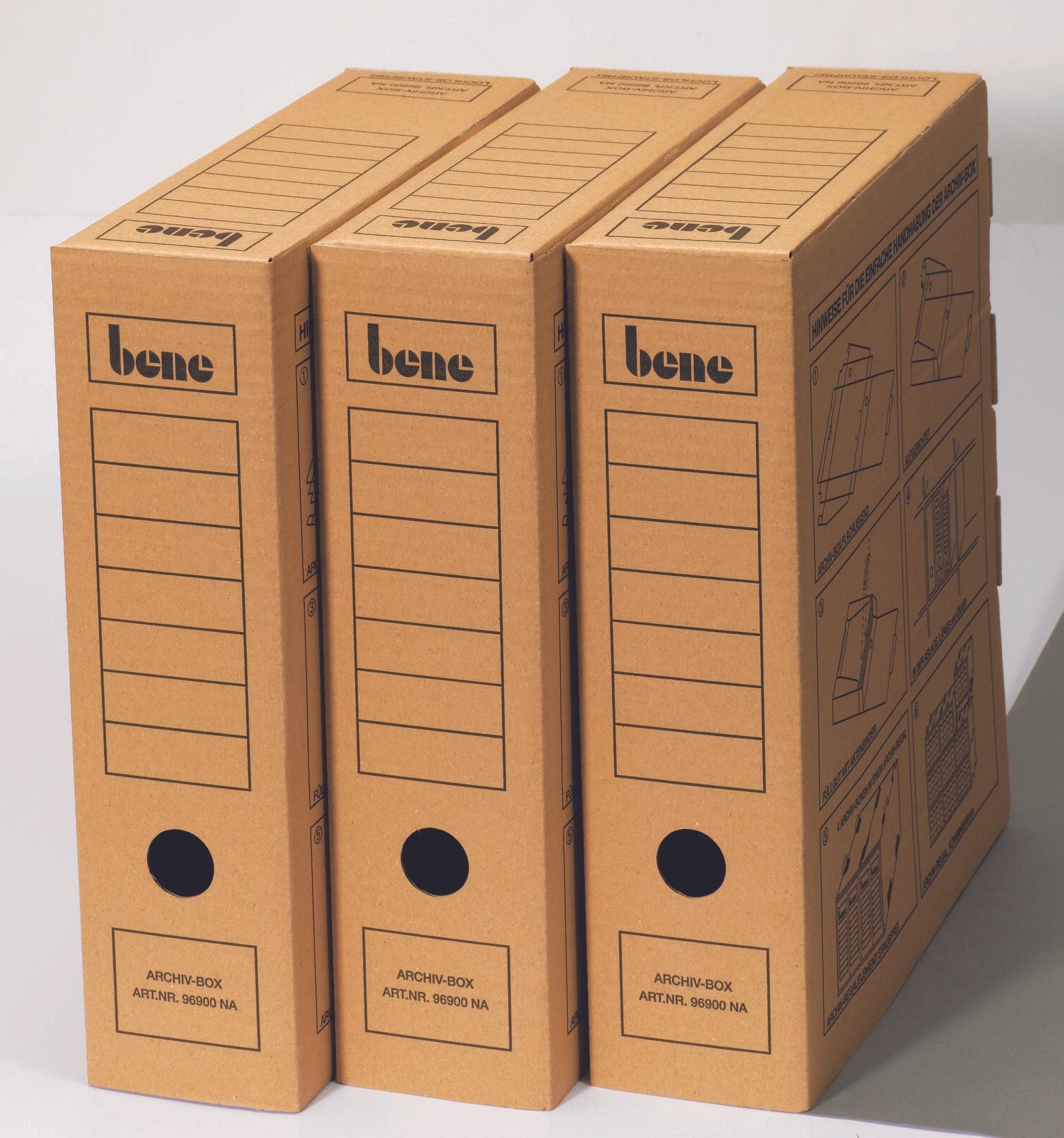 bene Archivboxen für Ordner 8,0 x 29,0 x 33,0 cm