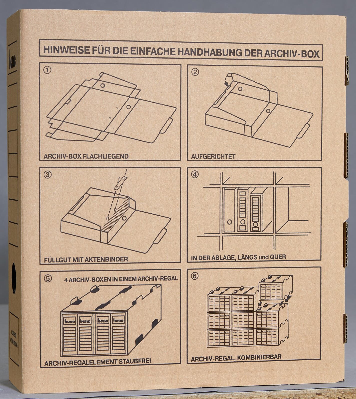 bene Archivboxen für Ordner 8,0 x 29,0 x 33,0 cm
