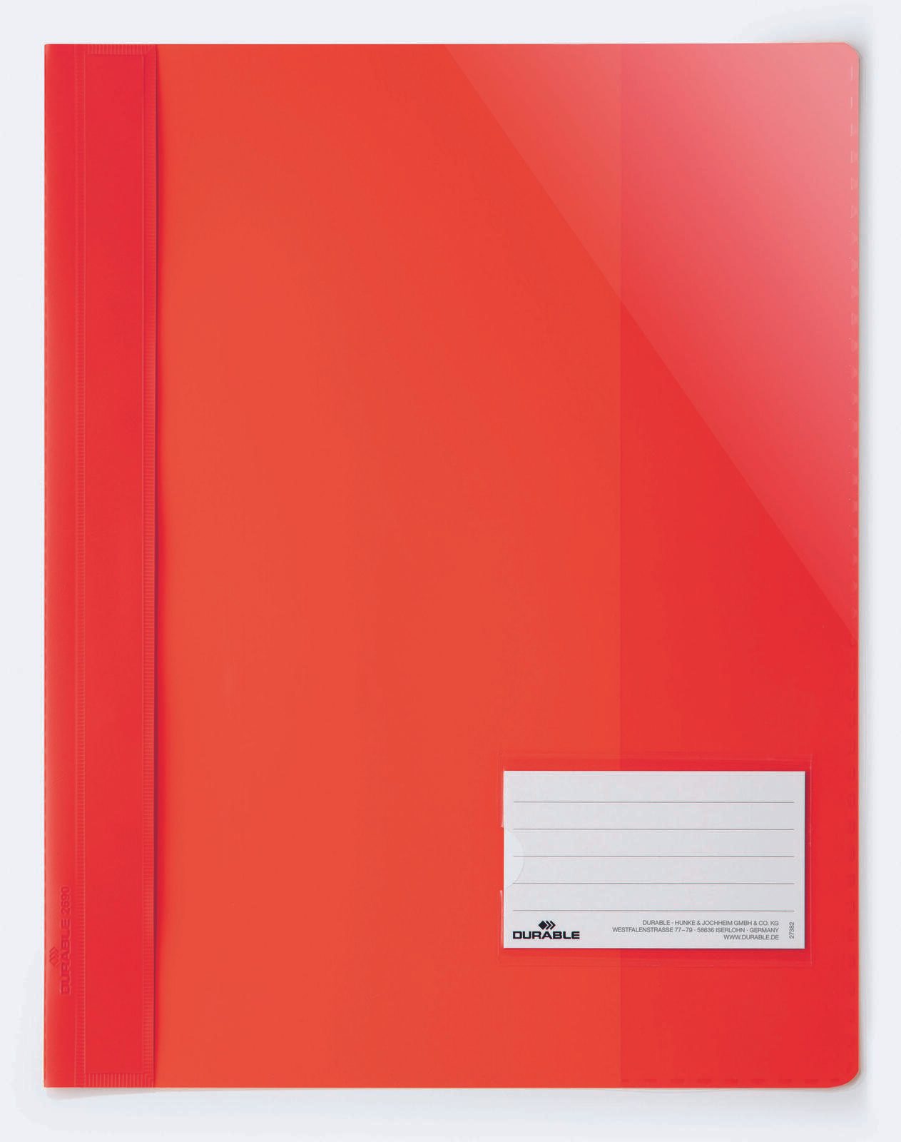DURABLE Schnellhefter DIN A4 überbreit PVC rot