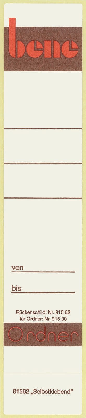 bene Ordneretiketten für 4.5 cm Rückenbreite 34,0 x 160,0 mm