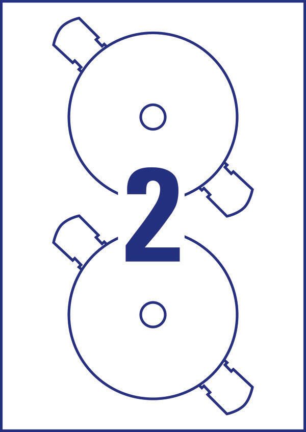 AVERY Zweckform CD-Etiketten SuperSize J8676-25 weiß