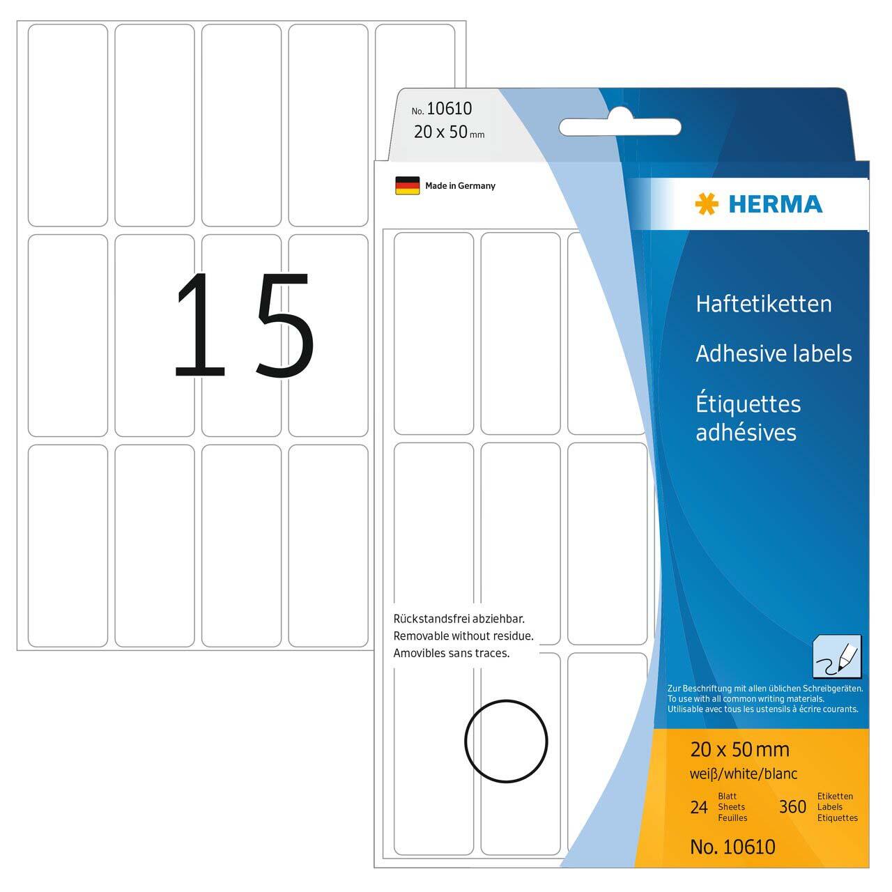 HERMA Etiketten 20,0 x 50,0 mm