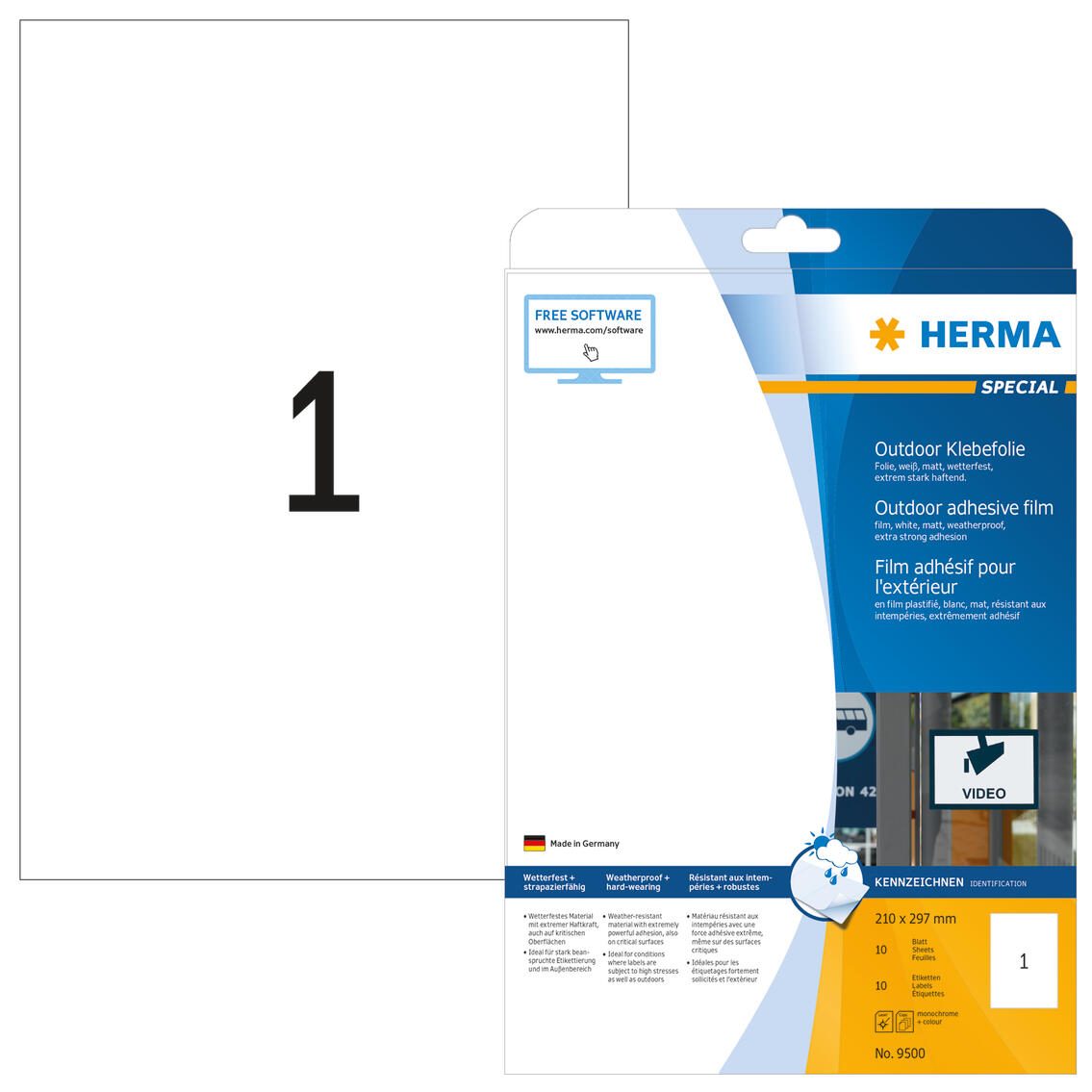 HERMA Folien-Kraftklebe-Etiketten 210,0 x 297,0 mm