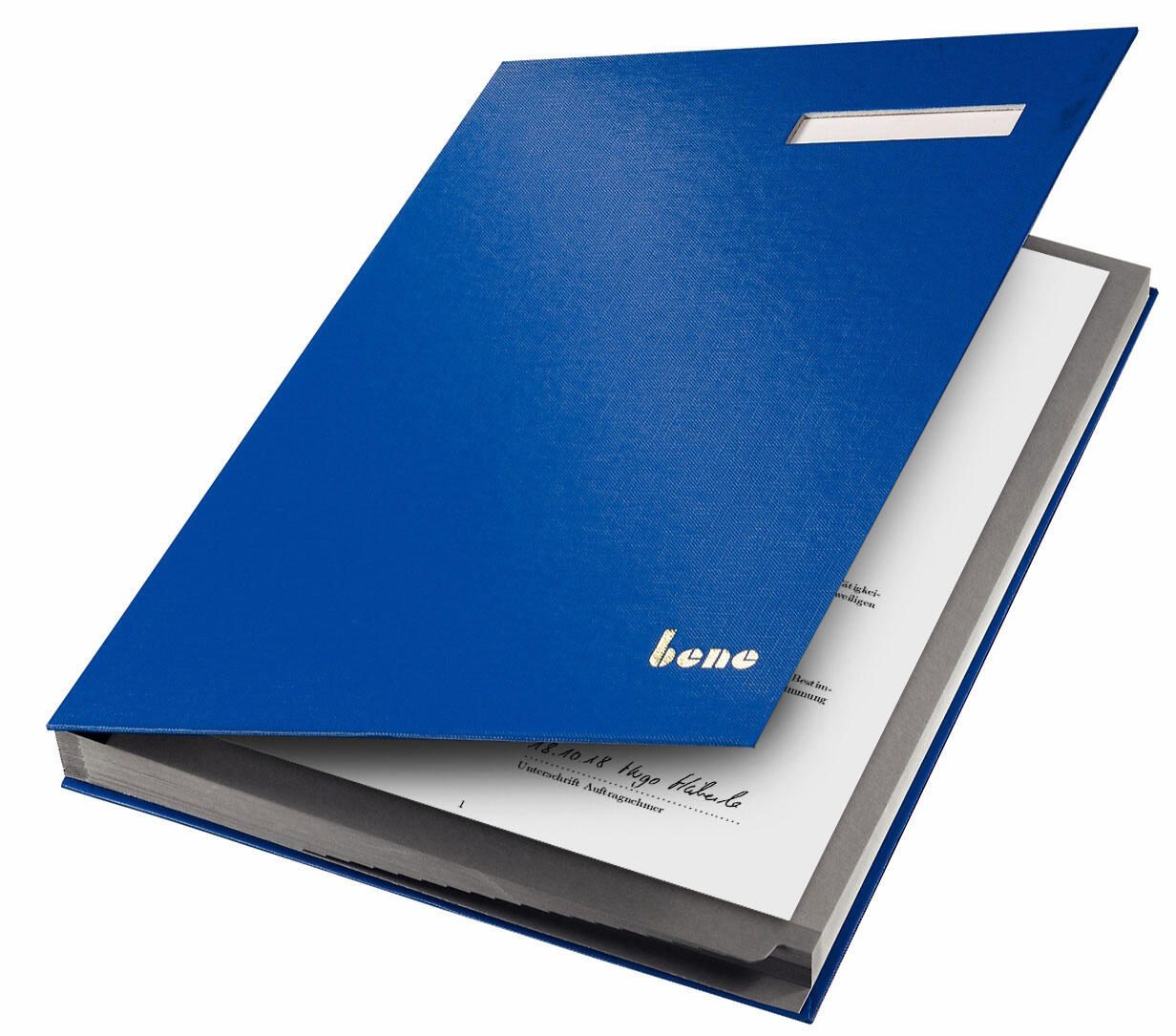 bene Unterschriftenmappe für DIN A4 blau