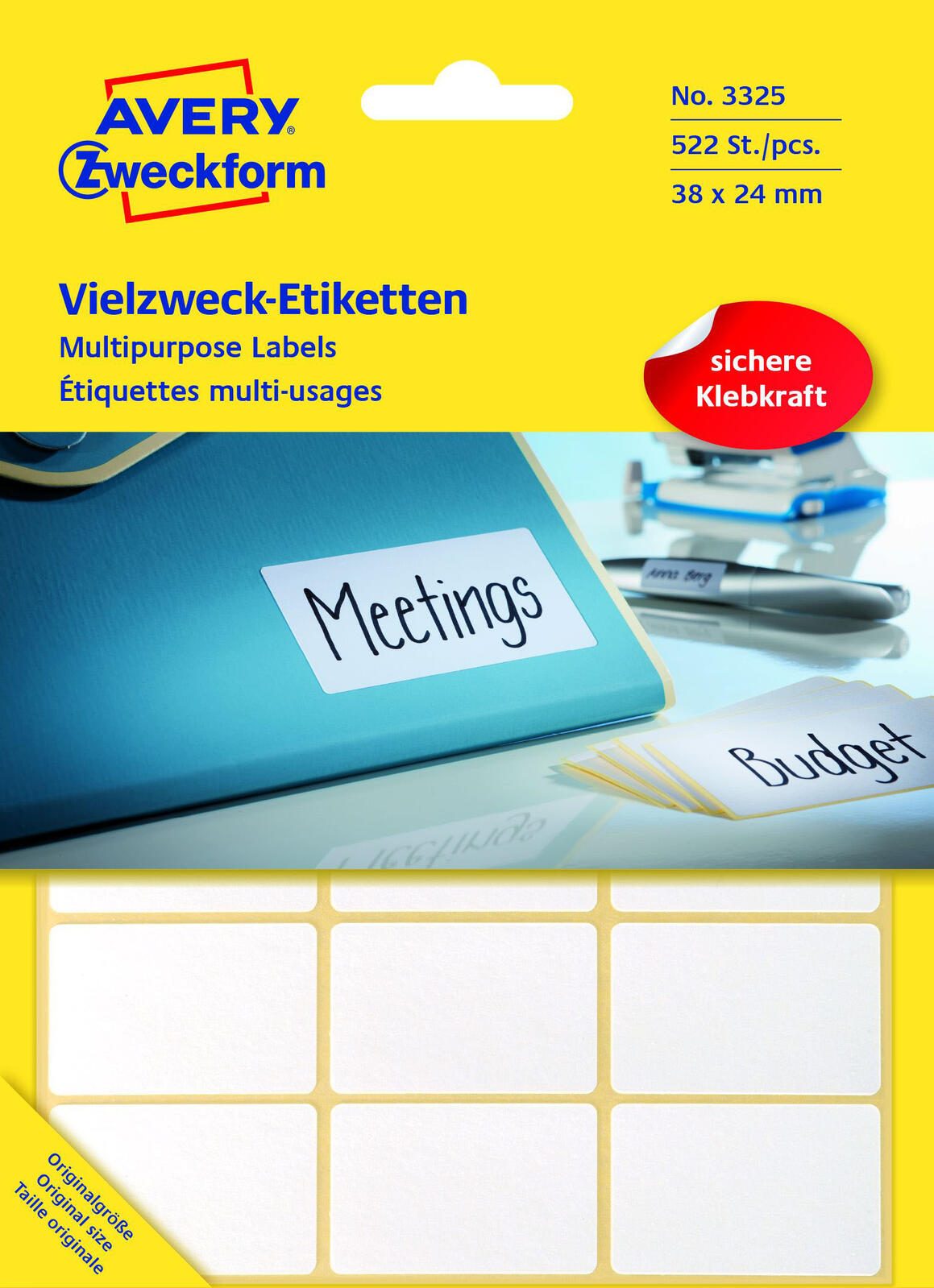 AVERY Zweckform Etiketten 38,0 x 24,0 mm