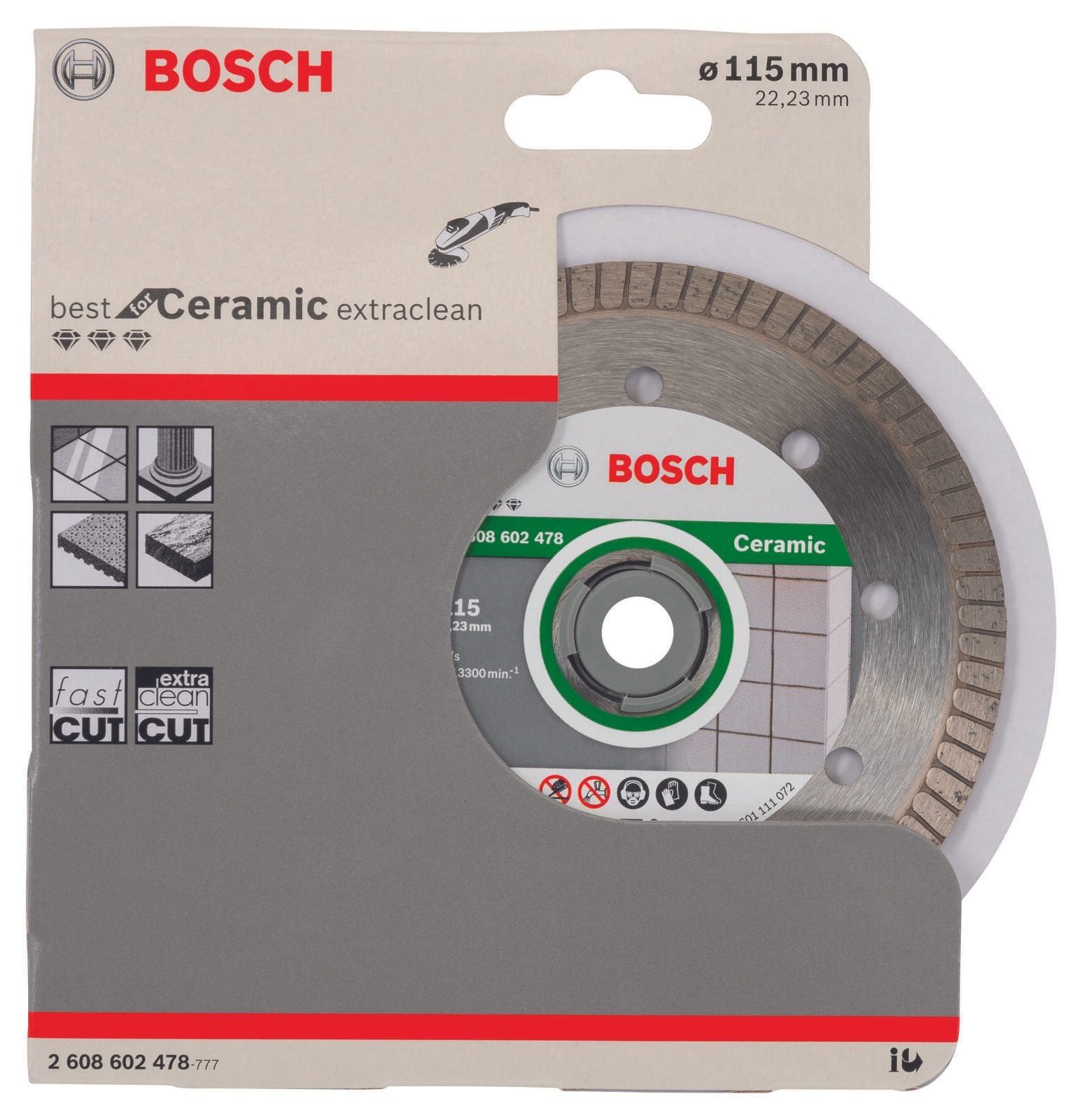 BOSCH Diamant-Trennscheibe Best Ceramic Extra-Clean Turbo