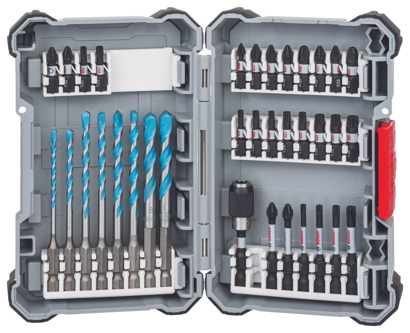 BOSCH Bohrer- und Bit-Set Impact Control Multi Construction 35-teilig