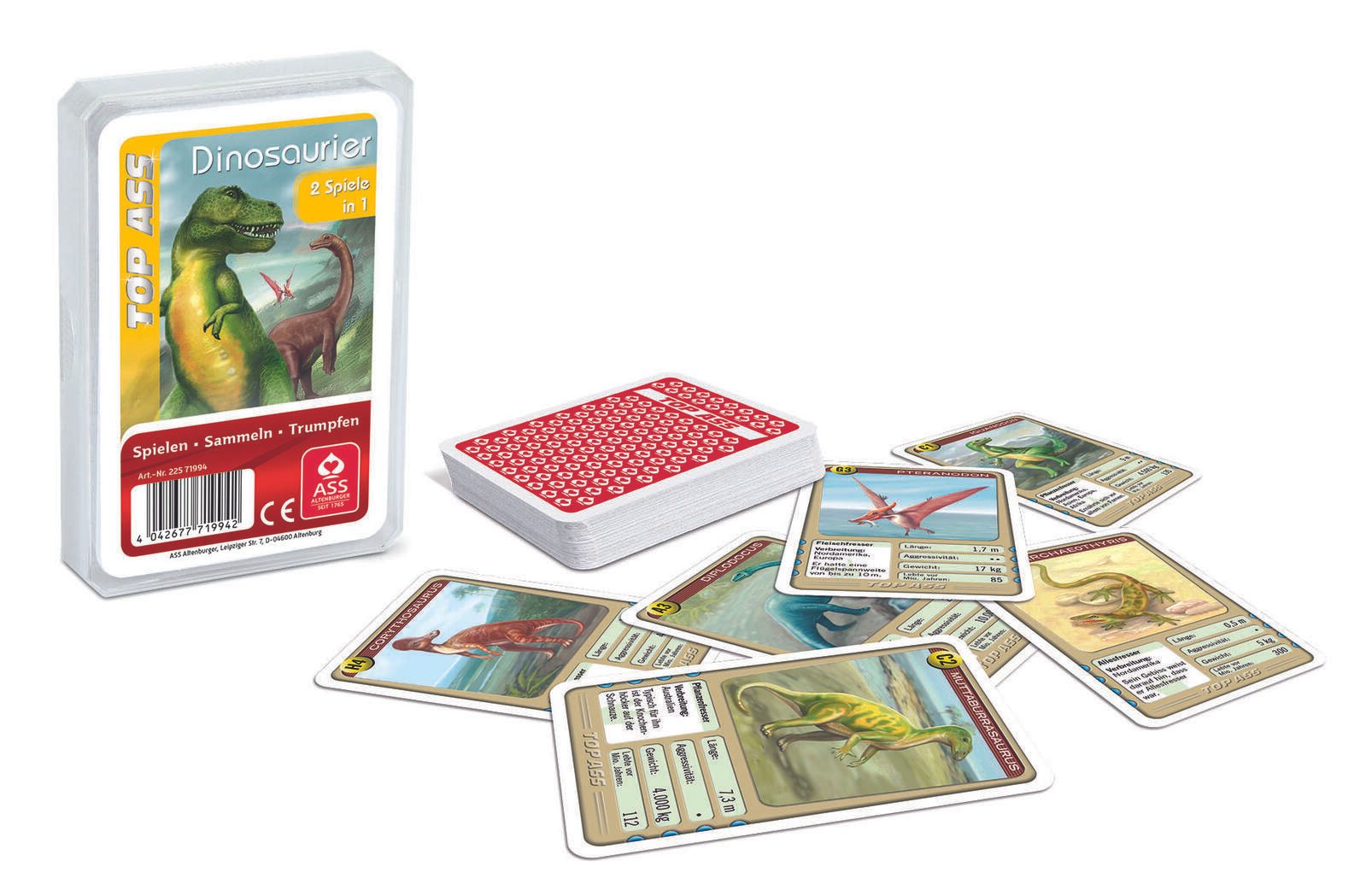 ASS ALTENBURGER TOP ASS Quartett Dinosaurier Kartenspiel