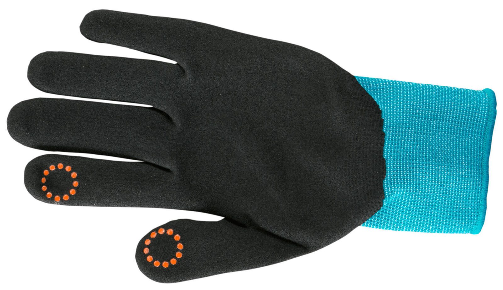 GARDENA Gartenhandschuhe 42% Polyester, 55% Nitril, 3% Elasthan, Nitrilbeschichtung der Handflächen 7 anthrazit, türkis