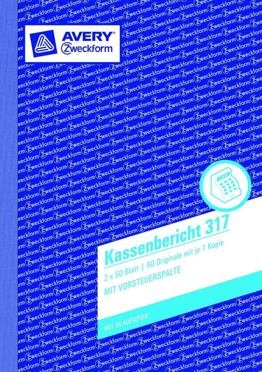 AVERY Zweckform Formularbuch Kassenbericht DIN A5 2x 50 Seiten