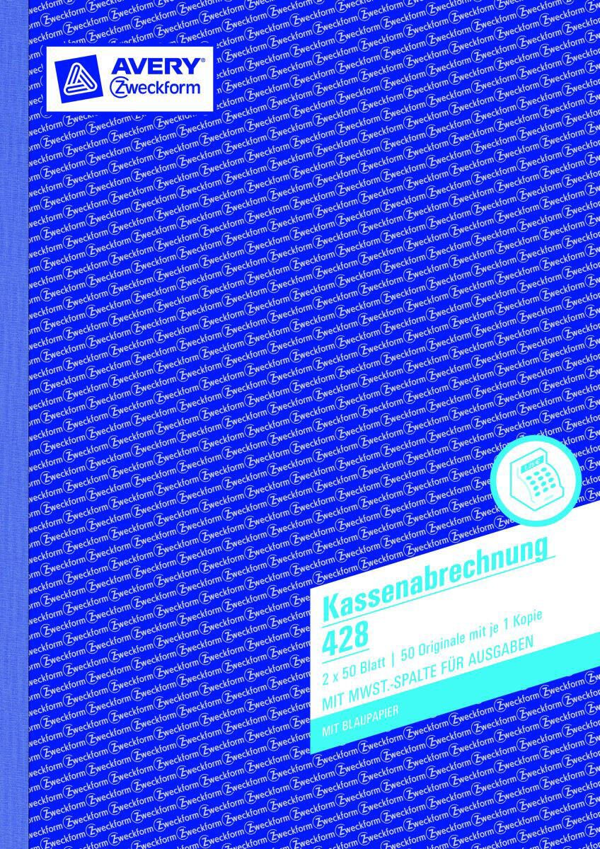 AVERY Zweckform Formularbuch Kassenabrechnung DIN A4 2x 50 Seiten