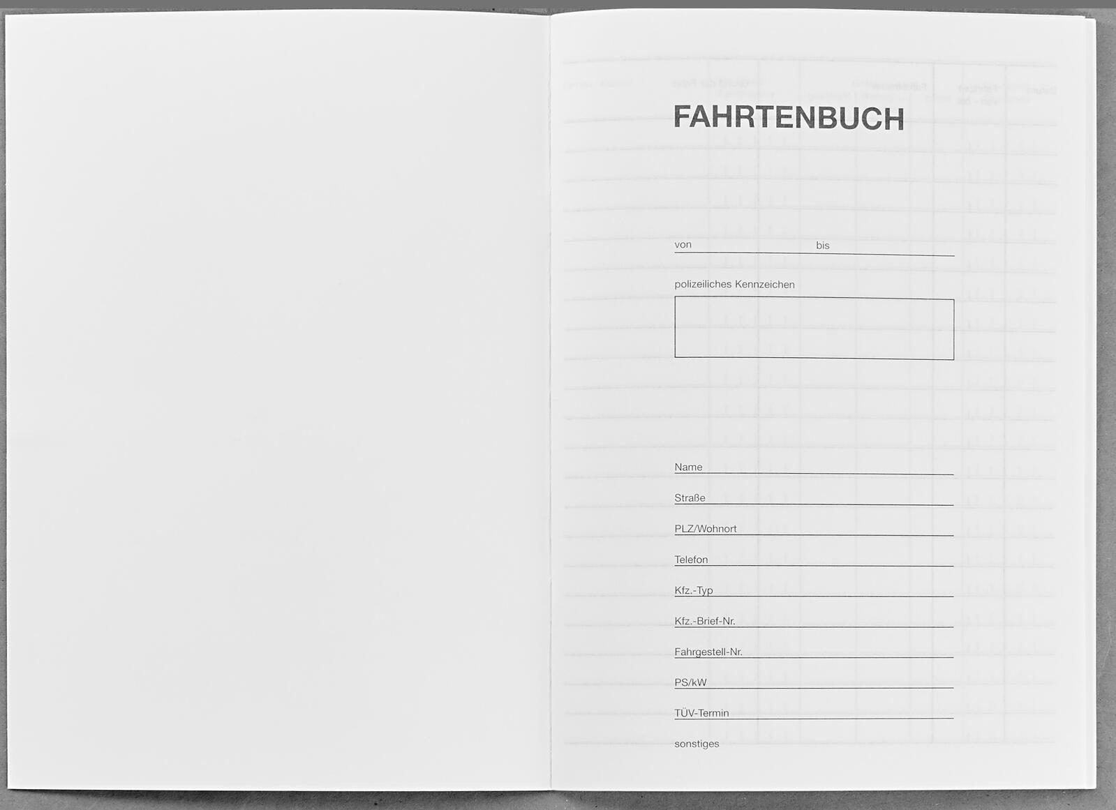Formularbuch Fahrtenbuch, Pkw mit Kraftstoffverbrauch 4251 DIN A5 20 Seiten