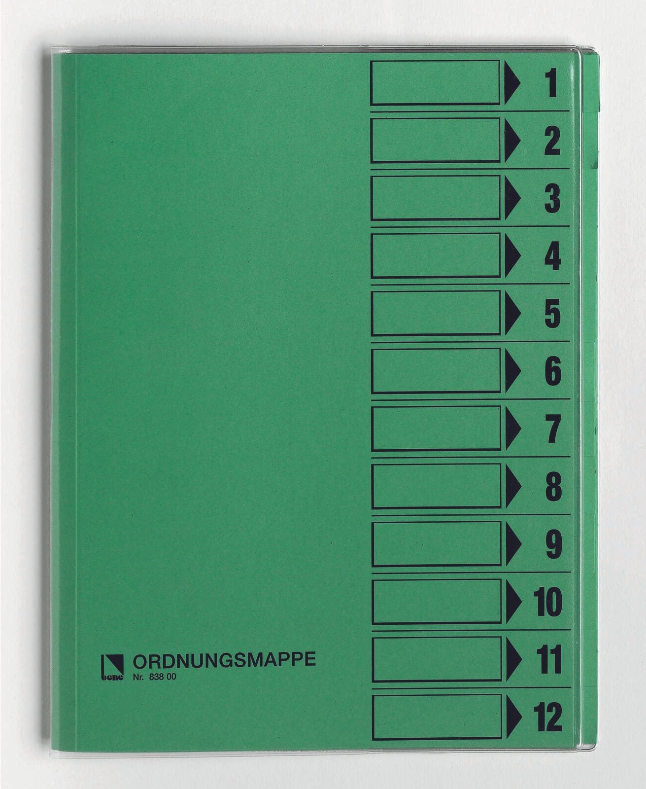 bene Ordnungsmappe DIN A4 12-Fach grün