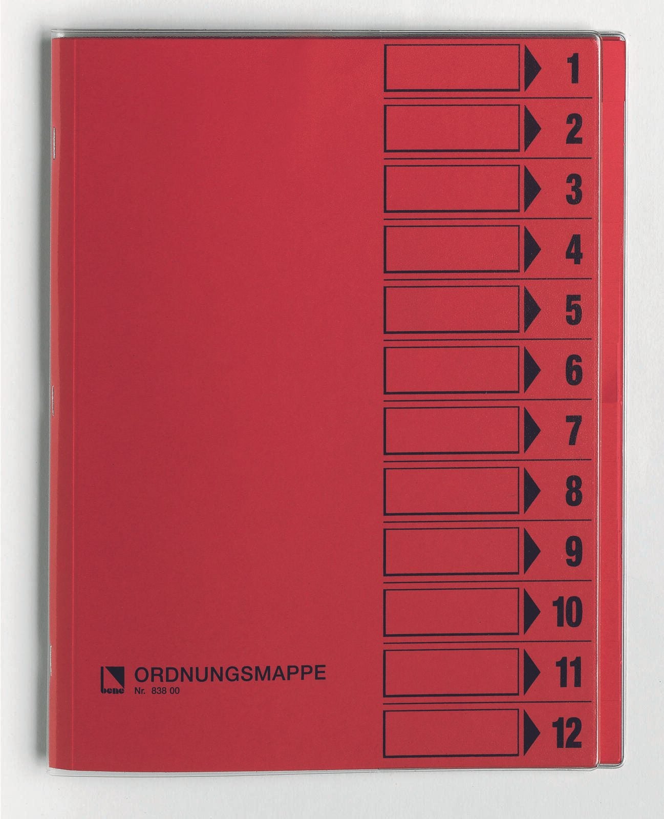 bene Ordnungsmappe DIN A4 12-Fach rosa