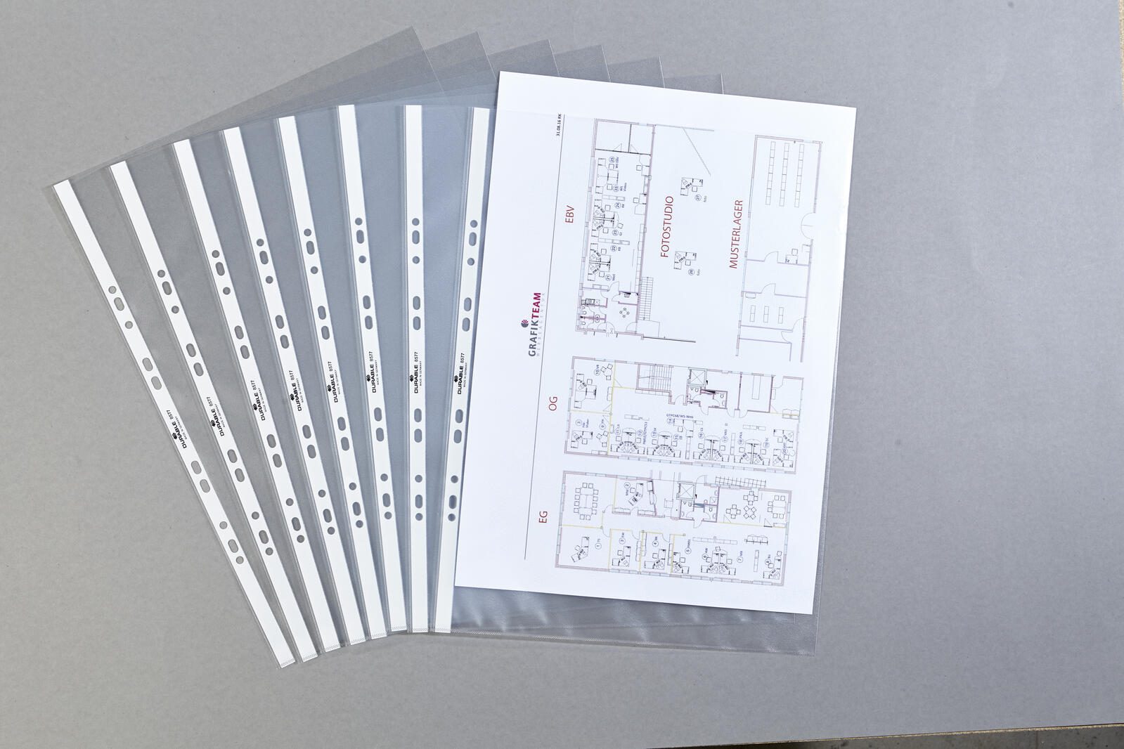DURABLE Prospekthüllen DIN A3 quer 0.12 mm transparent