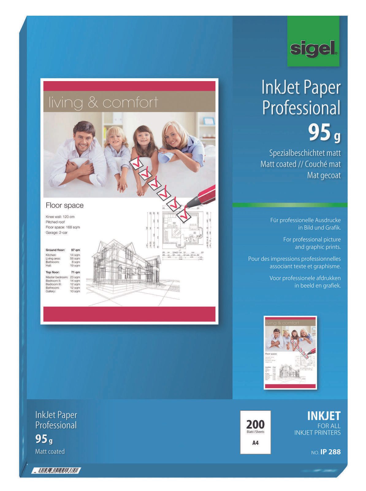 SIGEL Fotopapier Inkjet DIN A4 matt 95 g/m²