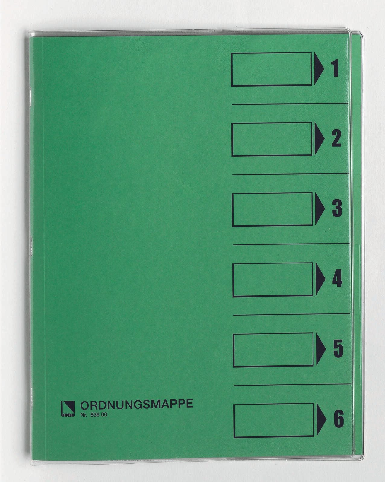 bene Ordnungsmappe DIN A4 6-Fach grün