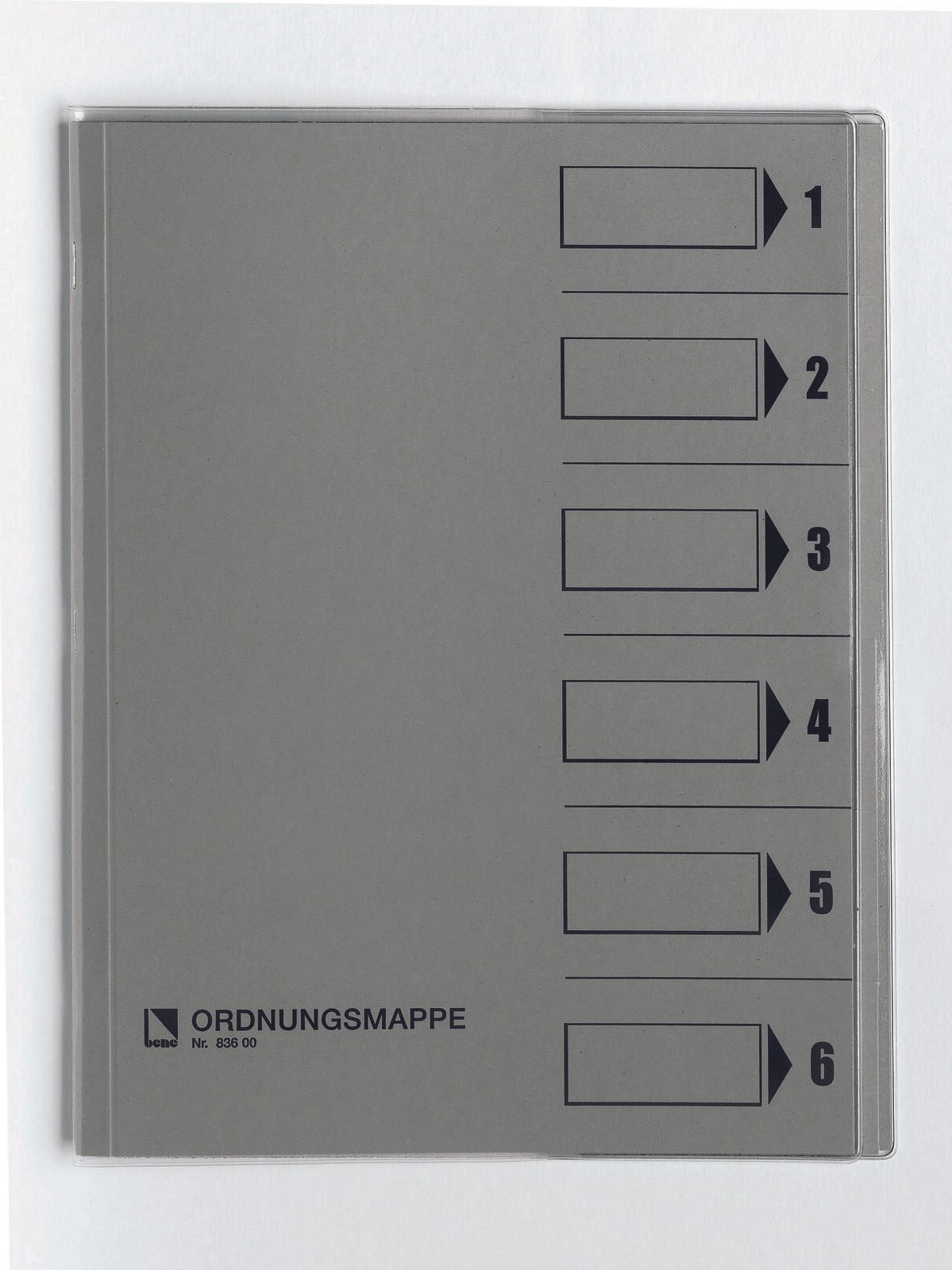 bene Ordnungsmappe DIN A4 6-Fach grau