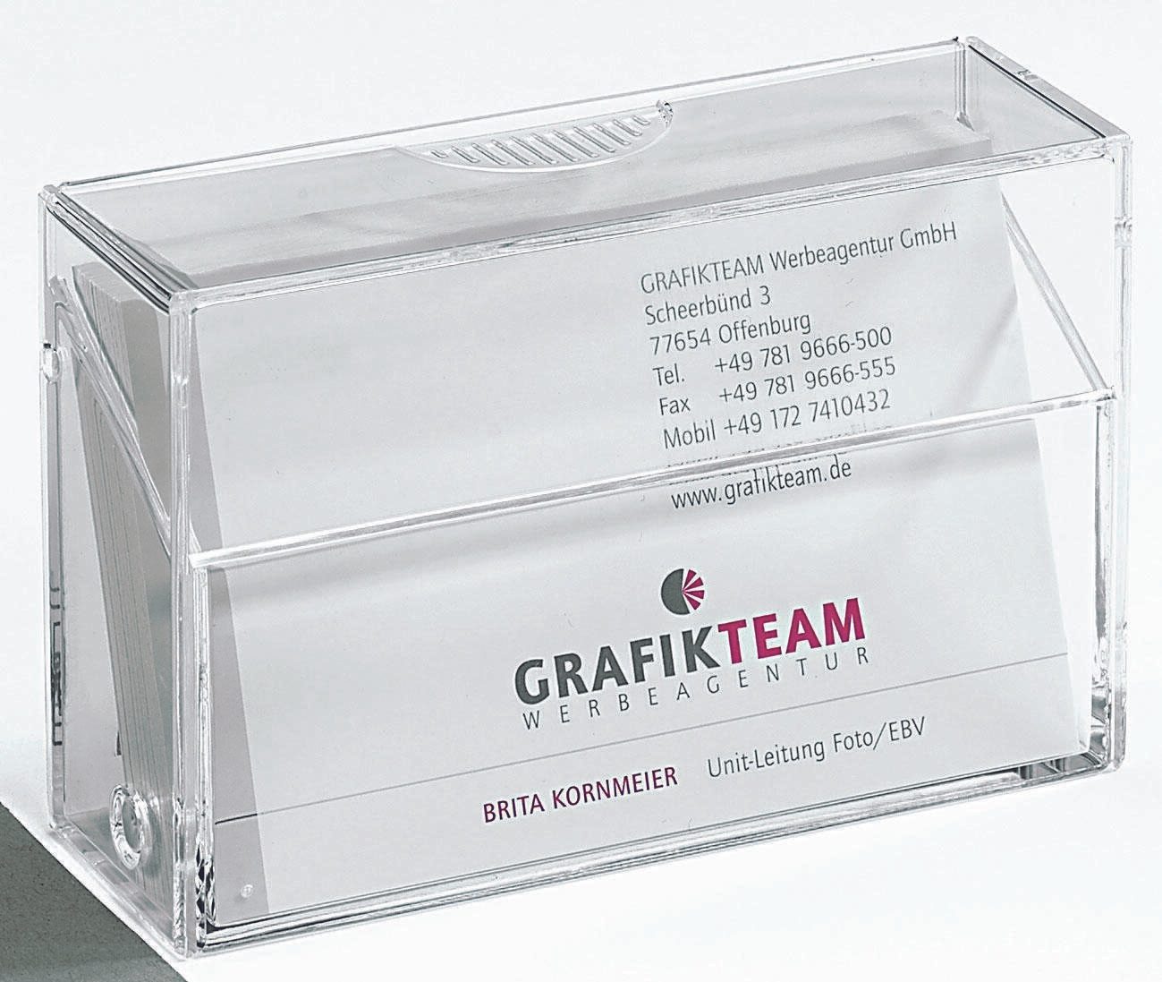 SIGEL Visitenkartenbox glasklar