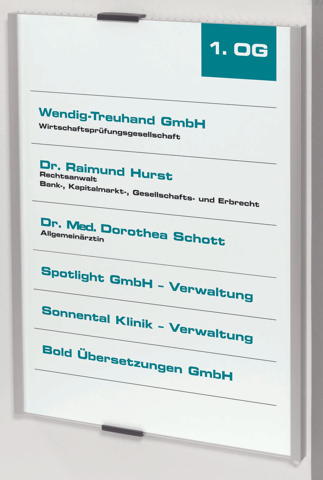 DURABLE Türschild 21,0 x 29,7 cm silber