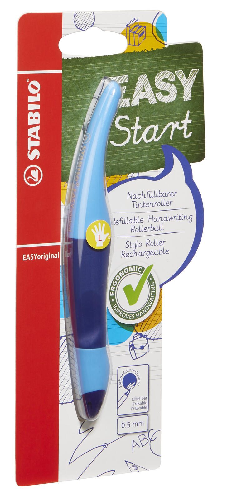STABILO Smove Easy Tintenroller Linkshänder 0.5 mm Blau