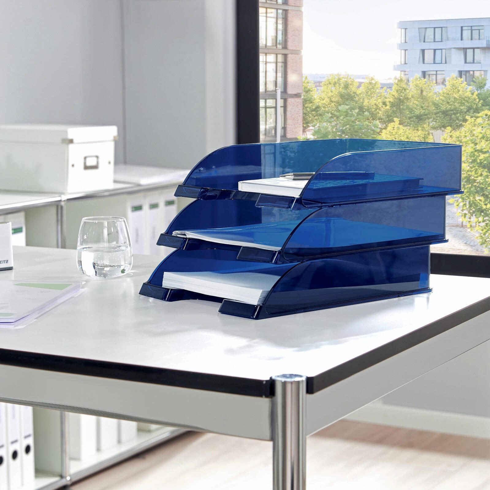 LEITZ Briefablage DIN A4 blau-transparent
