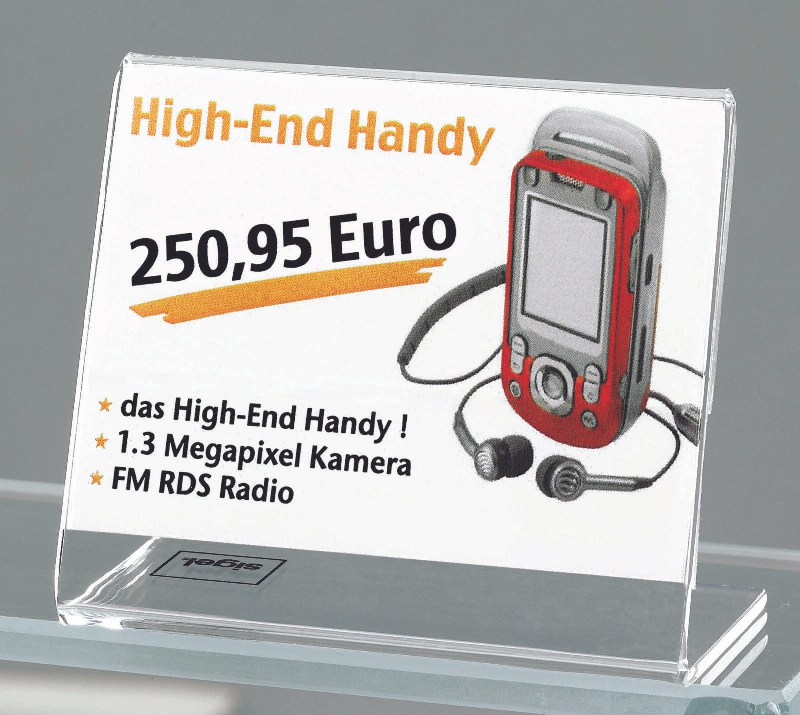 SIGEL Preisaufsteller quer Tischaufsteller DIN A8 quer