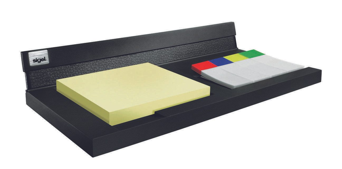 SIGEL Zettelbox schwarz inkl. Haftnotizen und Haftmarkern