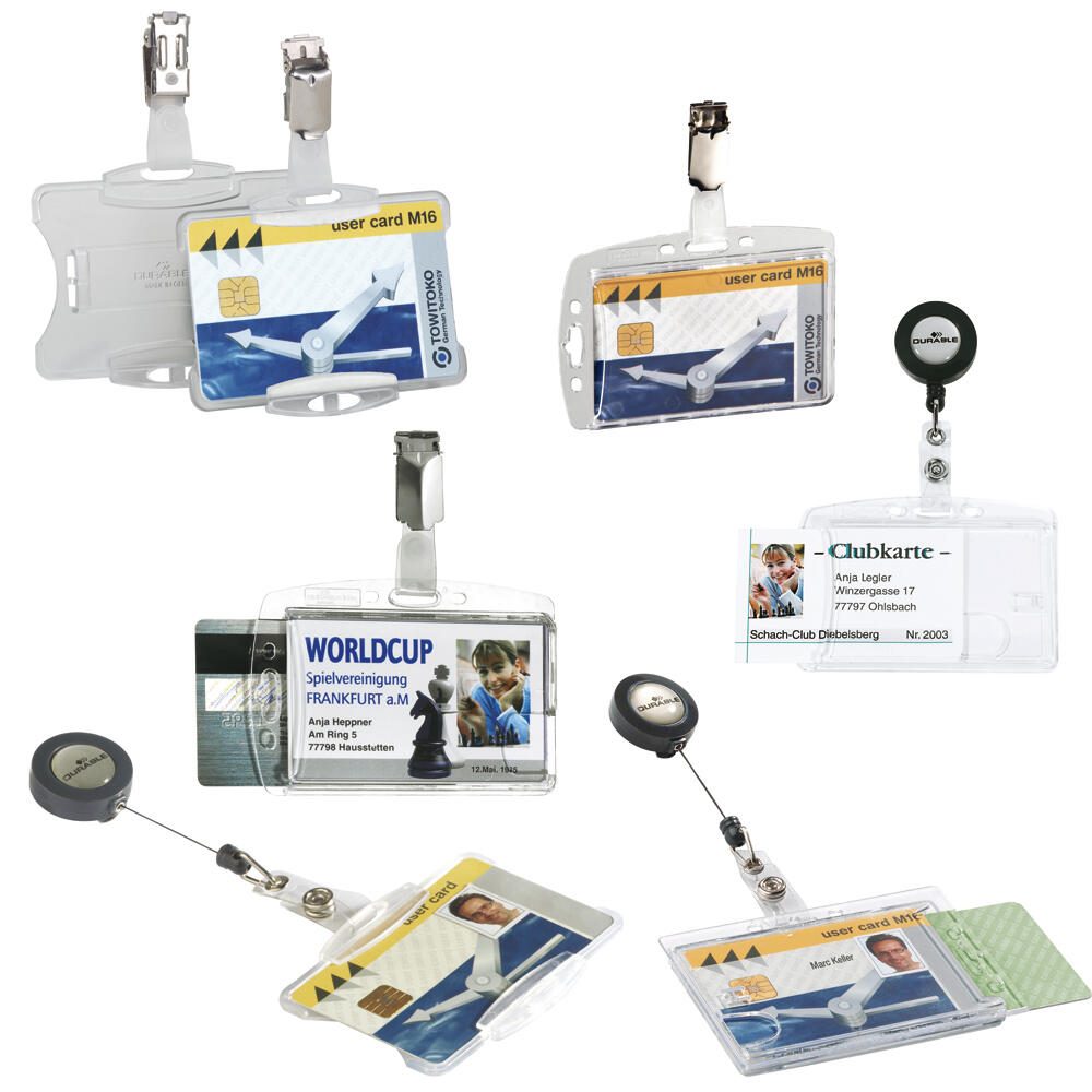 DURABLE Namensschilder transparent 8.5 cm x 5.4 cm