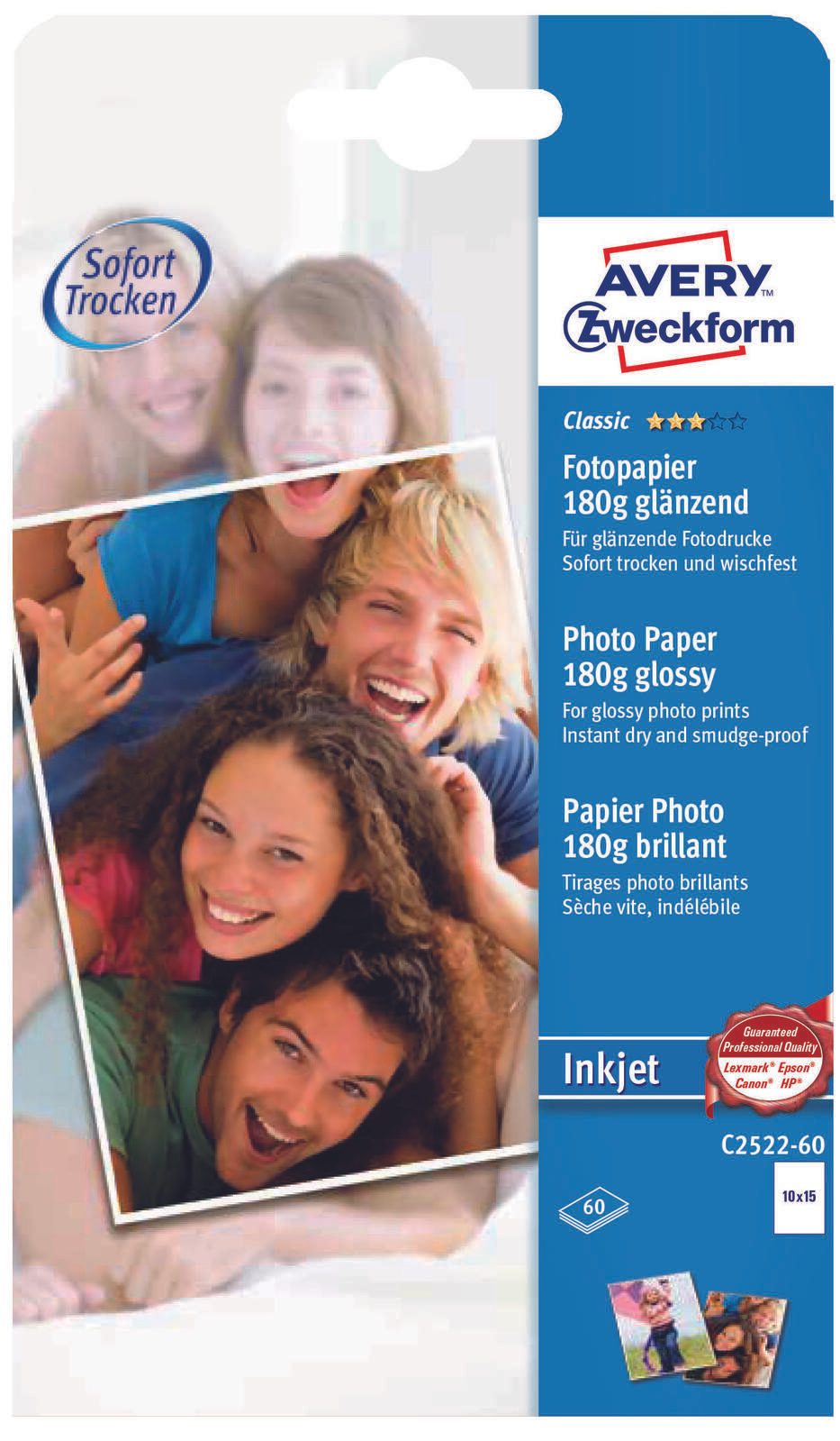 AVERY Zweckform Fotopapier 10,0 x 15,0 cm glänzend 180 g/m²
