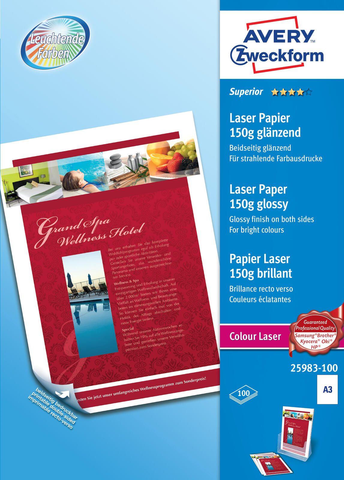 AVERY Zweckform Fotopapier Superior Colour Laser DIN A3 glänzend 150 g/m²