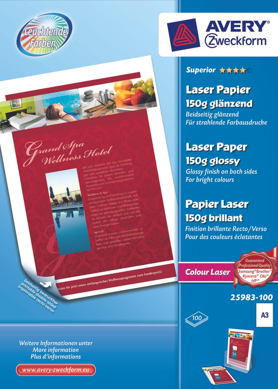 AVERY Zweckform Fotopapier Superior Colour Laser DIN A3 glänzend 150 g/m²