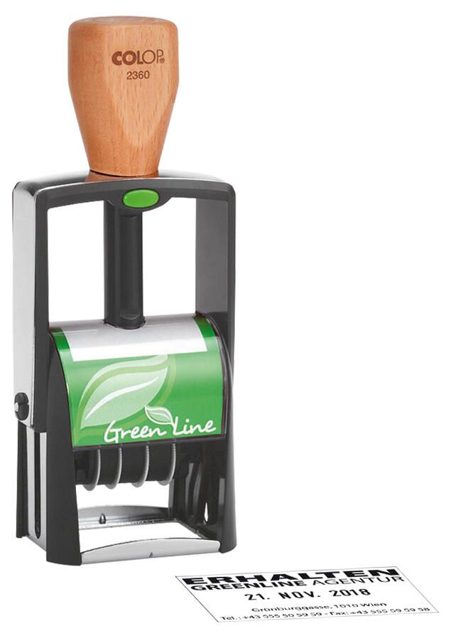 COLOP Datumstempel mit Text, individualisierbar 2360 Greenline ohne Logo