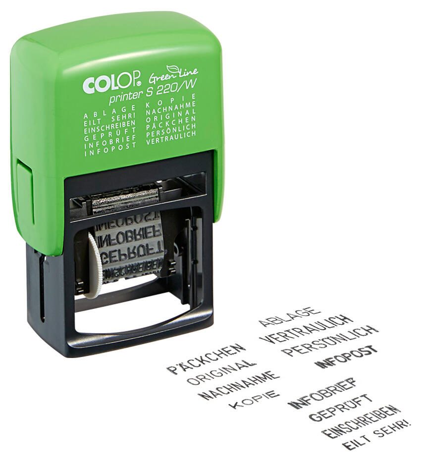 COLOP Textstempel Printer 220/W Greenlin grün