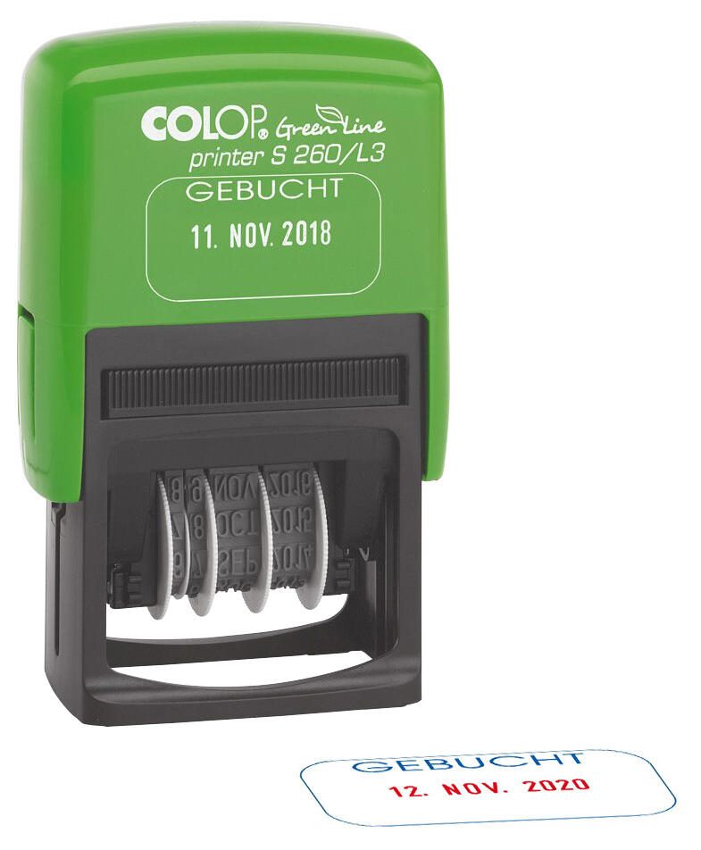 COLOP Datumstempel mit Text Printer 260/L3 'GEBUCHT'