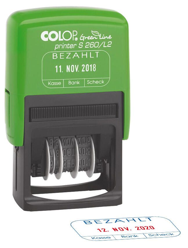 COLOP Datumstempel mit Text Printer 260/L2 'BEZAHLT'