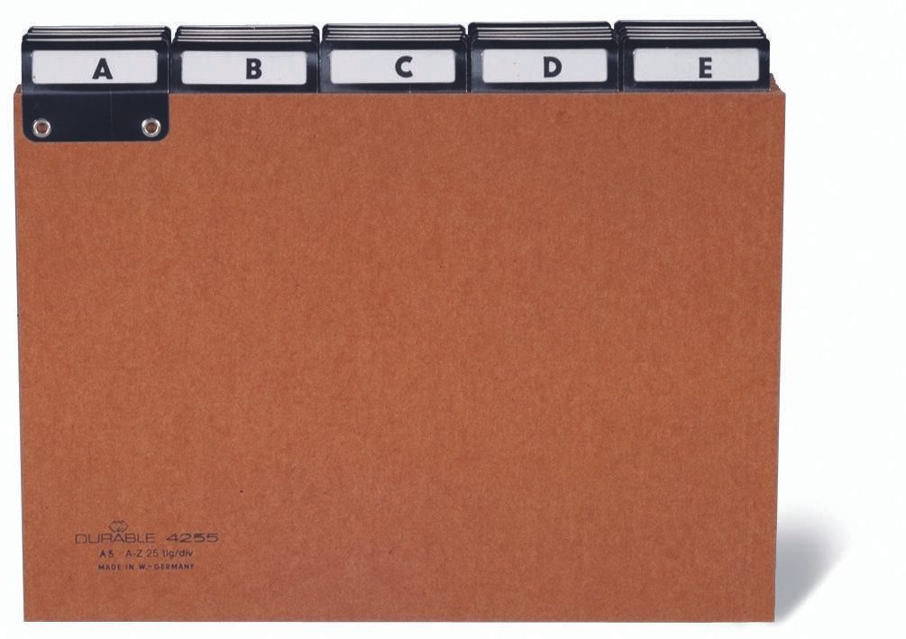 DURABLE Karteikartenregister A-Z braun für DIN-A4-Karteikästen